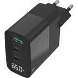 Sitecom 65W GaN Power Delivery oplader met led-scherm Zwart, 2x USB-C, 1x USB-A