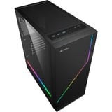 Sharkoon RGB FLOW midi tower behuizing Zwart | 3x USB-A | RGB | Tempered Glass