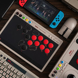 8BitDo Arcade Controller Grijs/rood, 2.4 GHz / Bluetooth / USB, Nintendo Switch, Pc