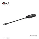 Club 3D USB-C naar 3x DisplayPort hub Zwart
