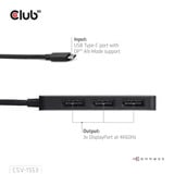 Club 3D USB-C naar 3x DisplayPort hub Zwart