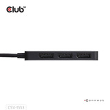 Club 3D USB-C naar Triple DisplayPort MST Hub Zwart, 4K60Hz