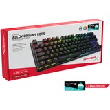 HyperX Alloy Origins Core, gaming toetsenbord Zwart, US lay-out, HyperX Aqua, TKL, RGB led