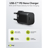 goobay USB-C PD GaN snellader Nano (20 W)  Zwart, 1x USB-C, Power Delivery 3.0