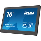 iiyama ProLite T1624MSC-B1 15.6" touchscreen monitor Zwart, Touch, HDMI, Audio, USB