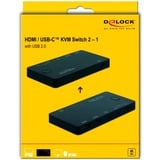 DeLOCK HDMI / USB-C KVM Switch 4K 60 Hz met USB 2.0 kvm-switch 