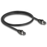 DeLOCK Netwerkabel S/FTP, RJ-45 met Cat.8.1 Zwart, 0,5 meter