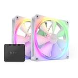NZXT F140 RGB Core case fans Wit, 2 stuks, 140 x 140 x 26 mm, PWM, Incl. controller