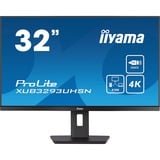 iiyama ProLite XUB3293UHSN-B5 31.5" 4K Ultra HD monitor Zwart, 1x DisplayPort, 1x HDMI, 1x USB-C, 2x USB-A, 1x RJ-45