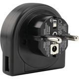 Ansmann Reisstekker wereld naar EU + USB adapter Zwart