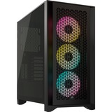 Corsair 4000D RGB AIRFLOW Tower-behuizing Zwart | USB-A 3.2 (5 Gbit/s) | USB-C 3.2 (5 Gbit/s) | Window-kit