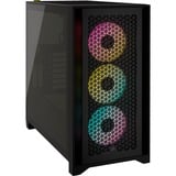 Corsair 4000D RGB AIRFLOW midi tower behuizing Zwart | 1x USB-A | 1x USB-C | RGB | Tempered Glass