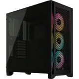 Corsair 4000D RGB AIRFLOW midi tower behuizing Zwart | 1x USB-A | 1x USB-C | RGB | Tempered Glass