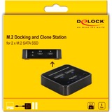 DeLOCK M.2 Docking Station voor 2x M.2 SATA SSD Zwart