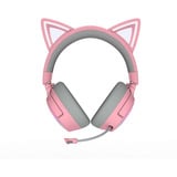 Razer Kraken Kitty V3 Pro Quartz over-ear gaming headset Roze/grijs, RGB, 2.4 GHz / Bluetooth / USB