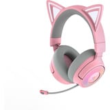 Razer Kraken Kitty V3 Pro Quartz over-ear gaming headset Roze/grijs, RGB, 2.4 GHz / Bluetooth / USB