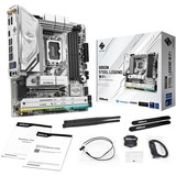 ASRock B860M Steel Legend WiFi socket 1851 moederbord Wit, RAID, 2.5 Gb-LAN, WLAN, BT Sound, µATX