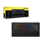 Corsair SKIFF 100 RGB gaming toetsenbord Zwart, US lay-out (QWERTY), Membraan, 100%, RGB-leds