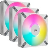 Corsair iCUE AF120 RGB ELITE WHITE + Lighting Node CORE case fan Wit, 3 stuks, 4-pins PWM fan-connector