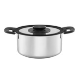 Fiskars Functional Form Pan 3,0 L roestvrij staal kookpan Roestvrij staal, 18/10 rvs | Deksel gehard glas met stoom- en kookcontrole