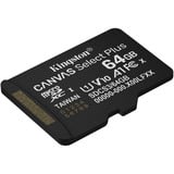 Kingston Canvas Select Plus 64 GB MicroSDXC geheugenkaart Zwart, UHS-I U1, Class 10, V10