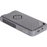 DeLOCK Externe M.2 NVMe SSD gaming behuizing USB-C 40 Gbps met RGB externe behuizing Grijs, met ventilator