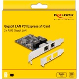 DeLOCK PCI Express x1 Card > 2 x RJ45 Gigabit LAN netwerkadapter 