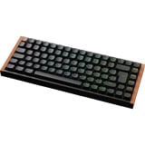 Keychron K2 HE-F1Z Wireless, toetsenbord Zwart/houtkleur, BE Lay-out, Gateron Double-Rail Magnetic Nebula, RGB leds, 75%, Double-shot ABS, Hot-swappable, Bluetooth, 2.4GHz