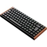 Keychron K2 HE-F1Z Wireless, toetsenbord Zwart/houtkleur, BE Lay-out, Gateron Double-Rail Magnetic Nebula, RGB leds, 75%, Double-shot ABS, Hot-swappable, Bluetooth, 2.4GHz