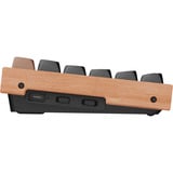 Keychron K2 HE-F1Z Wireless, toetsenbord Zwart/houtkleur, BE Lay-out, Gateron Double-Rail Magnetic Nebula, RGB leds, 75%, Double-shot ABS, Hot-swappable, Bluetooth, 2.4GHz