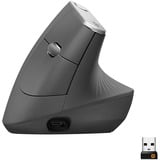 Logitech MX Vertical muis Zwart/zilver, 400 - 4000 dpi, Unifying, Bluetooth, USB