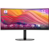 MSI Modern MD342CQP 34" UltraWide monitor Zwart, HDMI, DisplayPort, 2x USB-A, USB-B, USB-C