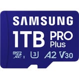 SAMSUNG PRO Plus 1 TB microSDXC geheugenkaart Blauw, UHS-I U3, Class 10, V30, A2