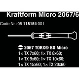 Wera 2067/6 Elektronica TORX BO schroevendraaierset + Rek Zwart/groen, 6-delig