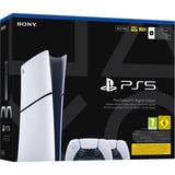Sony PlayStation 5 Digital Edition (Slim) - 825 GB + 2x DualSense draadloze controllers spelconsole Wit/zwart