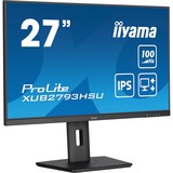 iiyama ProLite XUB2793HSU-B6 27" monitor Zwart (mat), HDMI, DisplayPort, USB, Audio