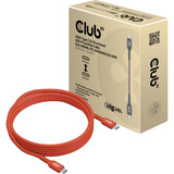 Club 3D USB-C 2.0 kabel Oranje, 4 meter, 240 W (48V/5A)