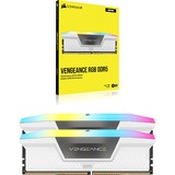Corsair 64 GB DDR5-6000 Kit werkgeheugen Wit, CMH64GX5M2B6000C30W, Vengeance RGB, XMP 3.0