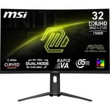 MSI MAG 321CUPDF 31.5" 4K Ultra HD curved gaming monitor Zwart, 1x DisplayPort, 2x HDMI, 1x USB-C, 160 Hz / 320 Hz