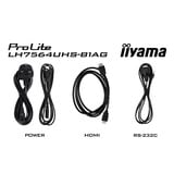 iiyama ProLite LH7564UHS-B1AG 75" 4K Ultra HD Public Display Zwart, HDMI, LAN, WiFi, Audio, USB, Android 14