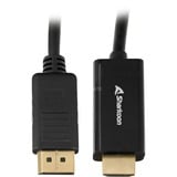 Sharkoon DisplayPort 1.2 naar HDMI 2.0 adapterkabel Zwart, 3 meter, 4K