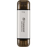 Transcend ESD310 Portable 1 TB externe SSD Zilver, USB-A 3.2 (10 Gbit/s) | USB-C 3.2 (10 Gbit/s)
