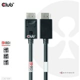 Club 3D DisplayPort 2.1 Bi-Directional VESA DP80 Certified Kabel 4K 240 Hz Zwart, 1,2 meter