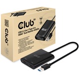 Club 3D USB 3.2 Gen1 Type A naar HDMI Dual Monitor 4K 60Hz adapter Zwart