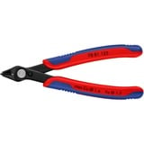 KNIPEX Electronic Super Knips 78 81 125 elektronica-tang Rood/blauw, Verbinding met roestvrij stalen klinknagel, draadklem