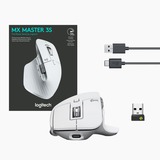 Logitech MX Master 3S muis Lichtgrijs, 200 - 8000 dpi, Bluetooth Low Energy 