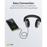 goobay Plus 3,5 mm stereo jack naar 3,5 mm stereo jack 90° kabel Zwart/zilver, 3 meter