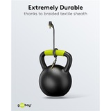 goobay Plus 3,5 mm stereo jack naar 3,5 mm stereo jack 90° kabel Zwart/zilver, 3 meter