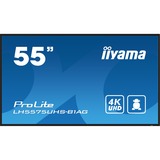 iiyama ProLite LH5575UHS-B1AG 54.6" 4K Ultra HD Public Display Zwart, 3x HDMI, 2x DisplayPort, 2x USB-A, RJ-45