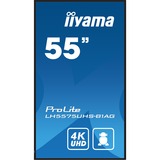 iiyama ProLite LH5575UHS-B1AG 54.6" 4K Ultra HD Public Display Zwart, 3x HDMI, 2x DisplayPort, 2x USB-A, RJ-45